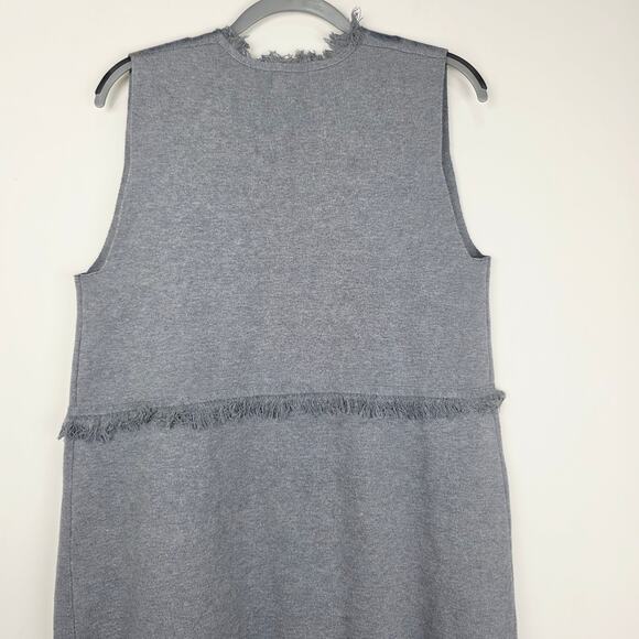 Joh Cashmere Fringe Trim Open Longline Cardigan Sweater Vest, Size XS, EUC - Picture 3 of 6
